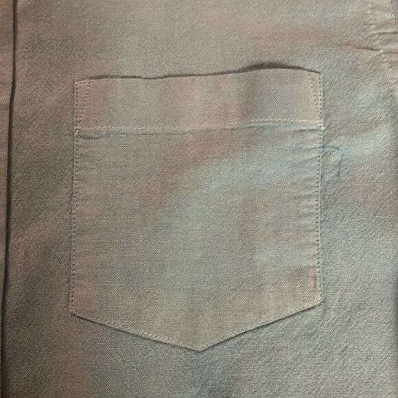 Small Old Navy teal green button down long sleeve pockets casual dress shirt top - Picture 4 of 10